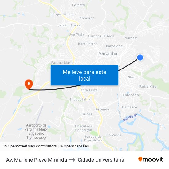 Av. Marlene Pieve Miranda to Cidade Universitária map