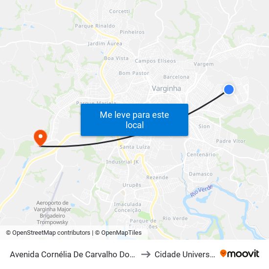 Avenida Cornélia De Carvalho Dominguito to Cidade Universitária map