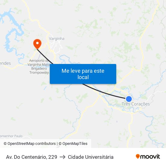 Av. Do Centenário, 229 to Cidade Universitária map