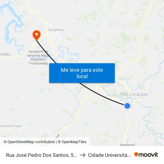 Rua José Pedro Dos Santos, 561 to Cidade Universitária map