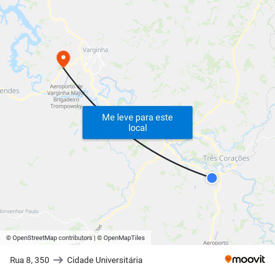 Rua 8, 350 to Cidade Universitária map