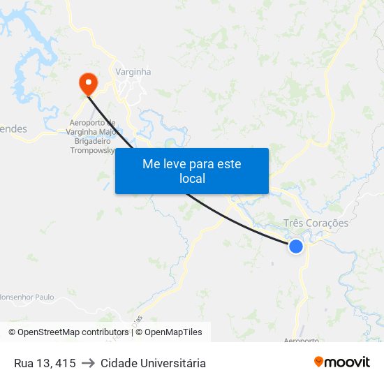 Rua 13, 415 to Cidade Universitária map