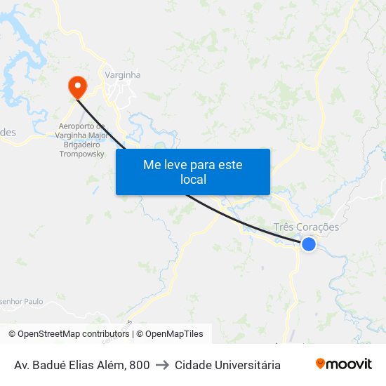 Av. Badué Elias Além, 800 to Cidade Universitária map