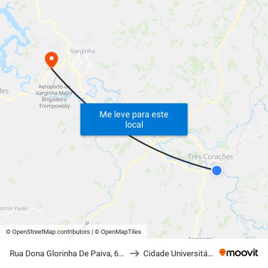 Rua Dona Glorinha De Paiva, 654 to Cidade Universitária map