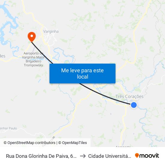 Rua Dona Glorinha De Paiva, 655 to Cidade Universitária map