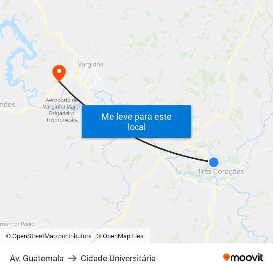 Av. Guatemala to Cidade Universitária map