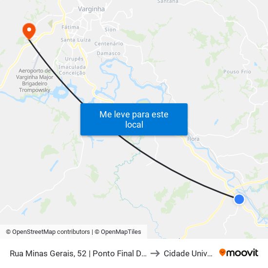 Rua Minas Gerais, 52 | Ponto Final Do Amadeu Miguel to Cidade Universitária map