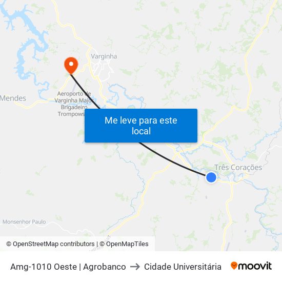 Amg-1010 Oeste | Agrobanco to Cidade Universitária map