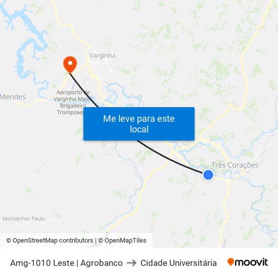Amg-1010 Leste | Agrobanco to Cidade Universitária map