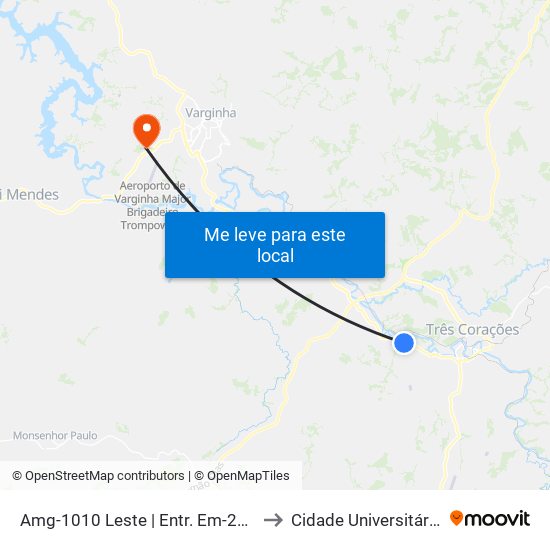 Amg-1010 Leste | Entr. Em-272 to Cidade Universitária map