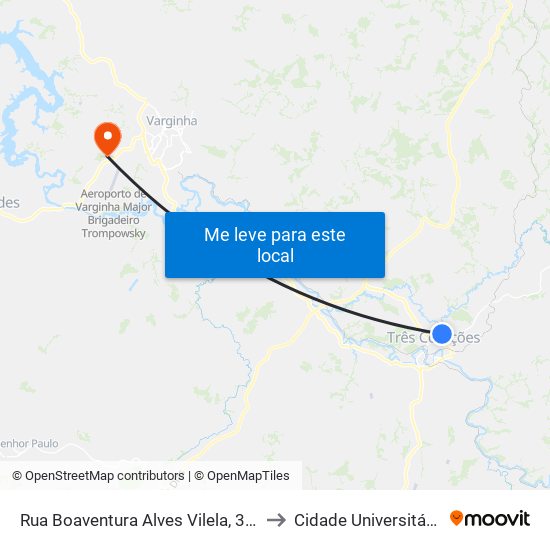 Rua Boaventura Alves Vilela, 359 to Cidade Universitária map