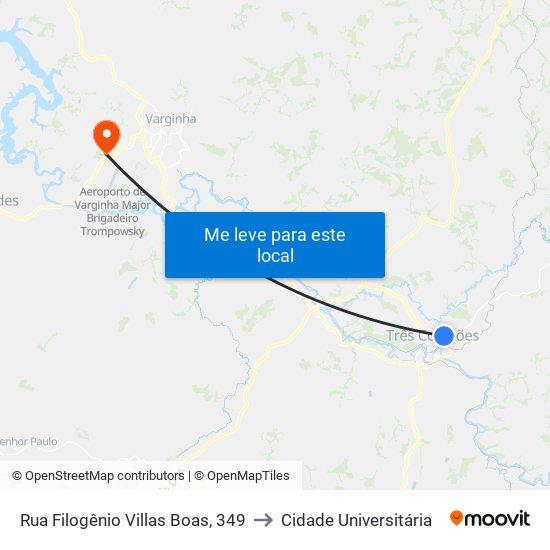 Rua Filogênio Villas Boas, 349 to Cidade Universitária map