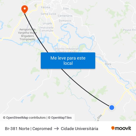 Br-381 Norte | Cepromed to Cidade Universitária map