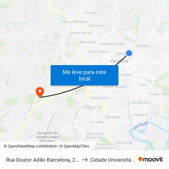 Rua Doutor Adão Barcelona, 250 to Cidade Universitária map