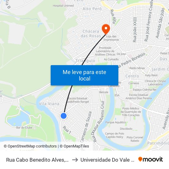 Rua Cabo Benedito Alves, 750 | Rastapé to Universidade Do Vale Do Rio Verde map