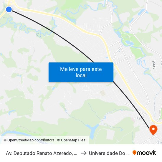 Av. Deputado Renato Azeredo, 5201 | Posto Antônio Carvalho to Universidade Do Vale Do Rio Verde map