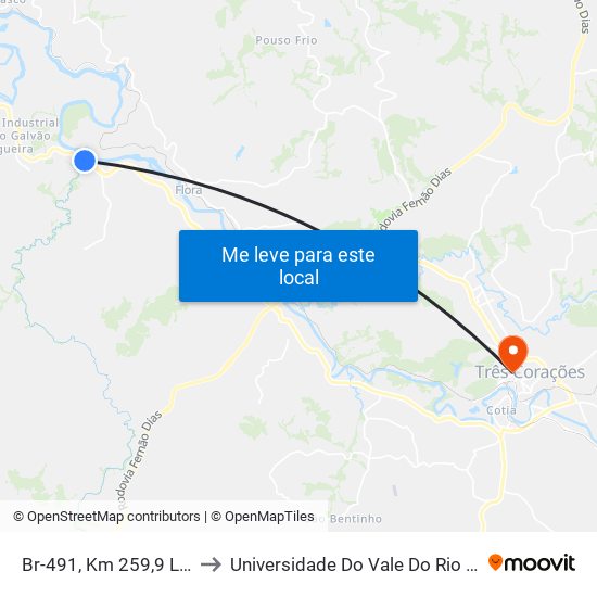 Br-491, Km 259,9 Leste to Universidade Do Vale Do Rio Verde map