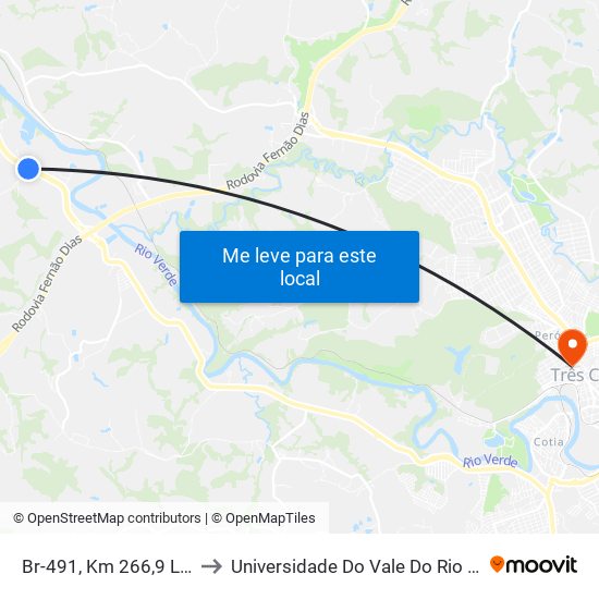 Br-491, Km 266,9 Leste to Universidade Do Vale Do Rio Verde map