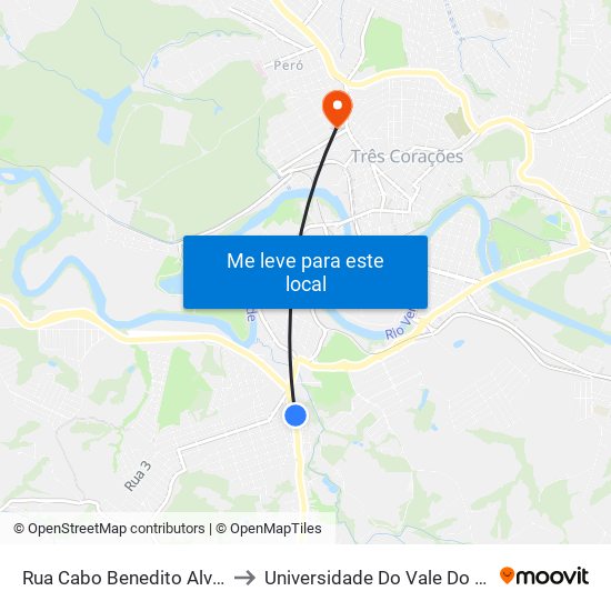 Rua Cabo Benedito Alves, 2001 to Universidade Do Vale Do Rio Verde map