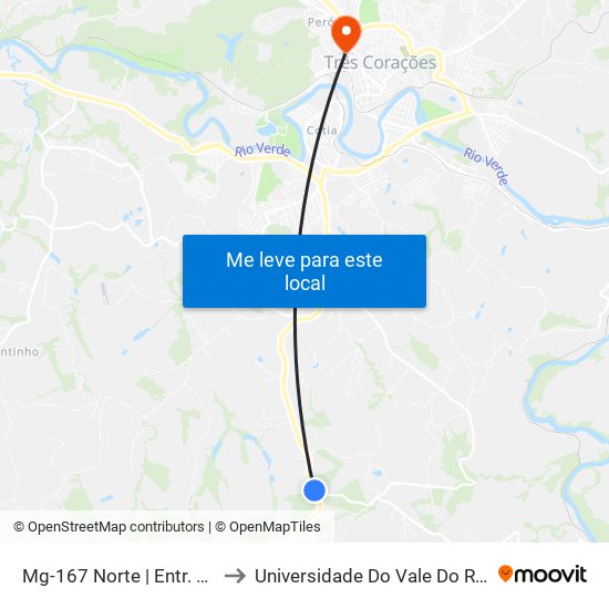 Mg-167 Norte | Entr. Em-339 to Universidade Do Vale Do Rio Verde map