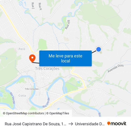 Rua José Capistrano De Souza, 1605 | Cemitério Parque Das Palmeiras to Universidade Do Vale Do Rio Verde map