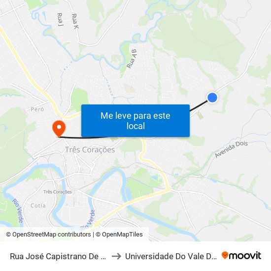 Rua José Capistrano De Souza, 2006 to Universidade Do Vale Do Rio Verde map