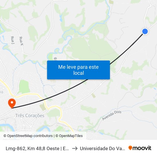 Lmg-862, Km 48,8 Oeste | Entr. Colônia Santa Fé to Universidade Do Vale Do Rio Verde map