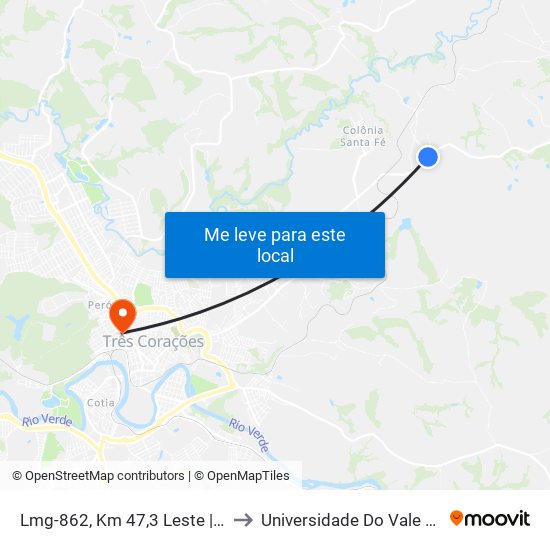 Lmg-862, Km 47,3 Leste | Cowboys Bar to Universidade Do Vale Do Rio Verde map