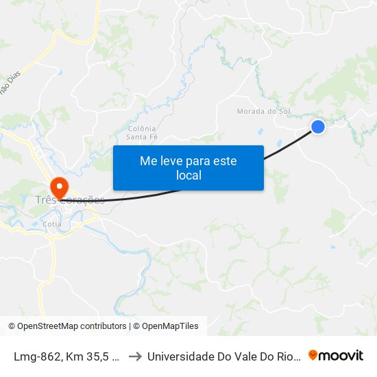 Lmg-862, Km 35,5 Leste to Universidade Do Vale Do Rio Verde map