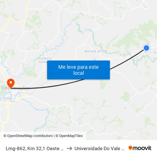 Lmg-862, Km 32,1 Oeste | Entr. Em-400 to Universidade Do Vale Do Rio Verde map