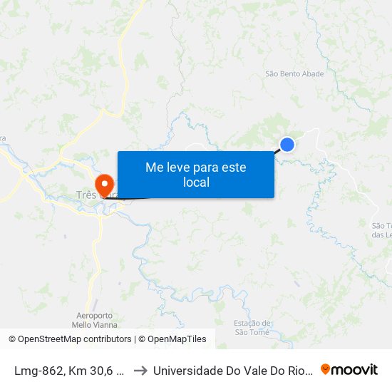 Lmg-862, Km 30,6 Leste to Universidade Do Vale Do Rio Verde map