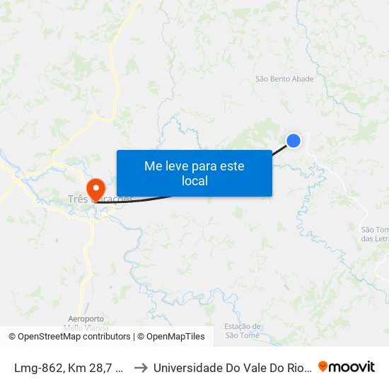 Lmg-862, Km 28,7 Oeste to Universidade Do Vale Do Rio Verde map