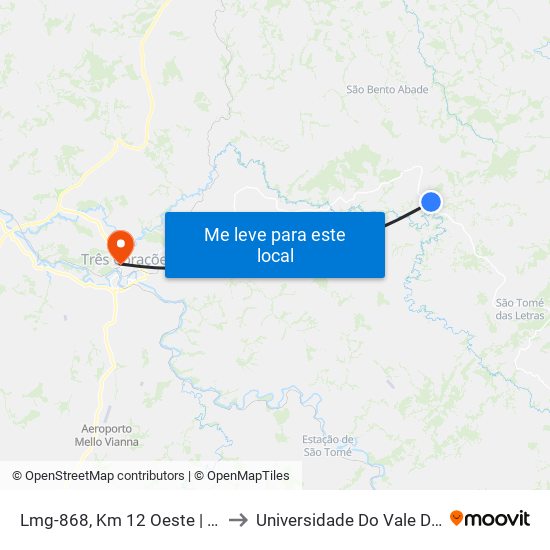 Lmg-868, Km 12 Oeste | Barra Mansa to Universidade Do Vale Do Rio Verde map