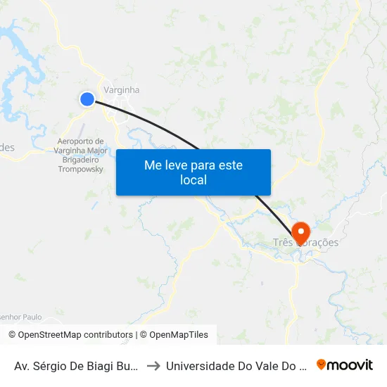 Av. Sérgio De Biagi Bueno, 700 to Universidade Do Vale Do Rio Verde map