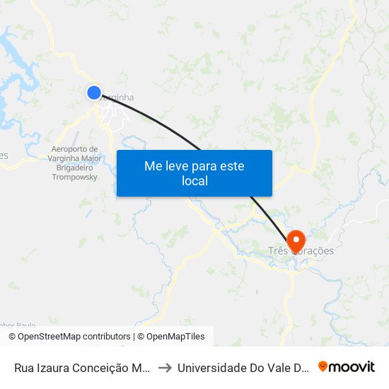 Rua Izaura Conceição Mambeli, 365 to Universidade Do Vale Do Rio Verde map