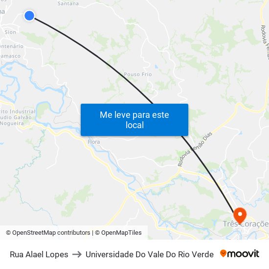 Rua Alael Lopes to Universidade Do Vale Do Rio Verde map