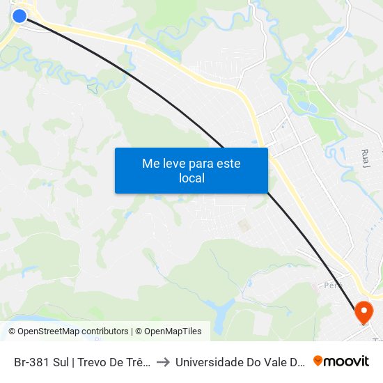 Br-381 Sul | Trevo De Três Corações to Universidade Do Vale Do Rio Verde map
