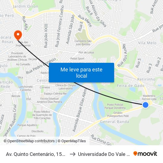 Av. Quinto Centenário, 1553 | Contransin to Universidade Do Vale Do Rio Verde map