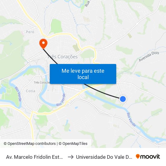 Av. Marcelo Fridolin Estermann, 446 to Universidade Do Vale Do Rio Verde map