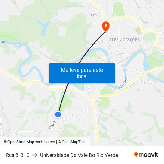 Rua 8, 310 to Universidade Do Vale Do Rio Verde map