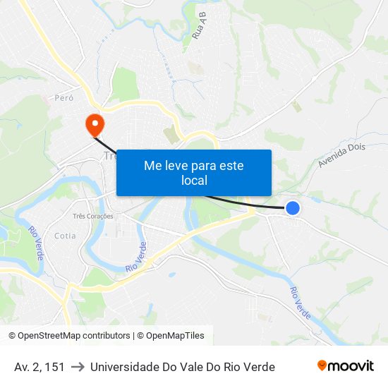 Av. 2, 151 to Universidade Do Vale Do Rio Verde map