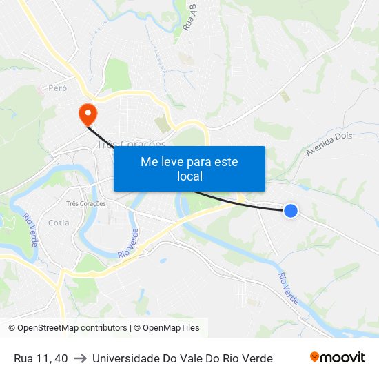 Rua 11, 40 to Universidade Do Vale Do Rio Verde map