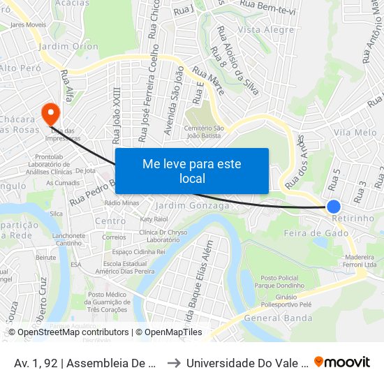 Av. 1, 92 | Assembleia De Deus De Curitiba to Universidade Do Vale Do Rio Verde map