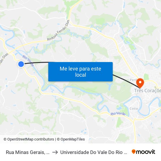 Rua Minas Gerais, 202 to Universidade Do Vale Do Rio Verde map