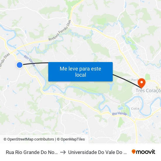 Rua Rio Grande Do Norte, 165 to Universidade Do Vale Do Rio Verde map