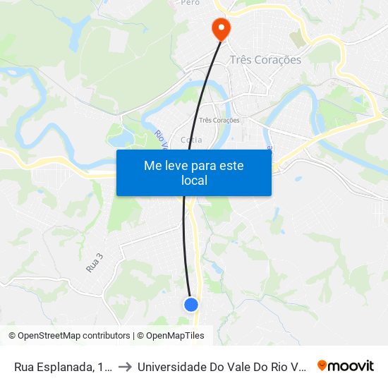 Rua Esplanada, 105 to Universidade Do Vale Do Rio Verde map