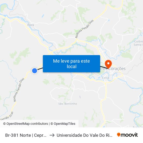 Br-381 Norte | Cepromed to Universidade Do Vale Do Rio Verde map