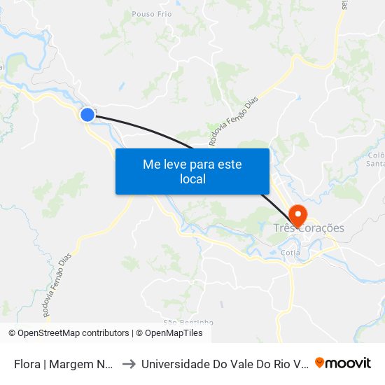 Flora | Margem Norte to Universidade Do Vale Do Rio Verde map