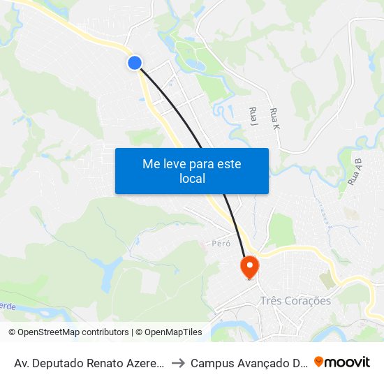 Av. Deputado Renato Azeredo, 2673 | Vila Rica to Campus Avançado Do Ifsuldeminas map