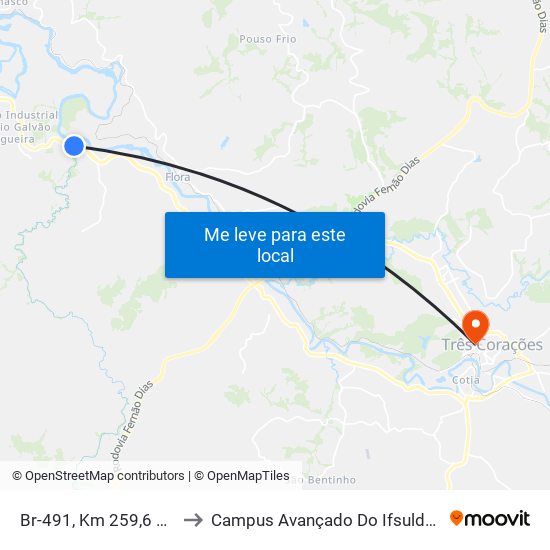 Br-491, Km 259,6 Oeste to Campus Avançado Do Ifsuldeminas map